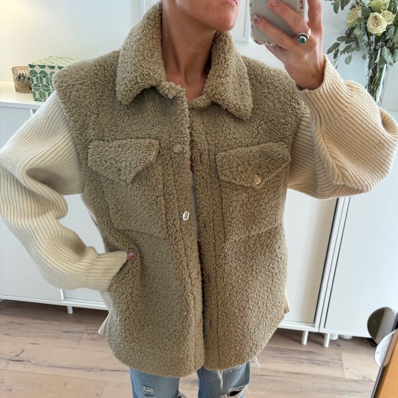 Maje women’s Sherpa jacket size 36 - Picture 2 of 8